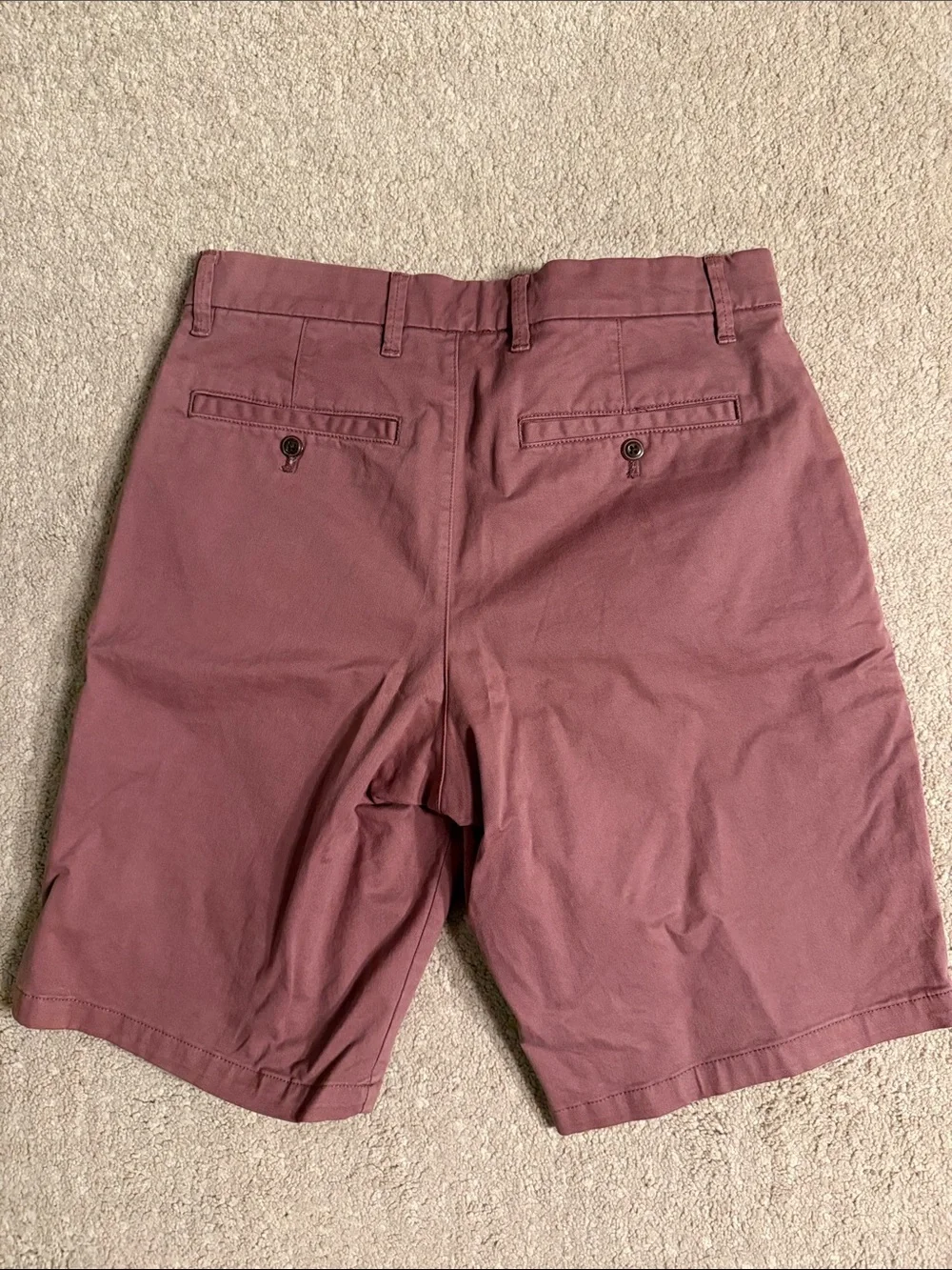 Men's Flat Front Cotton Shorts in Dusty Rose - Picture 2 of 3